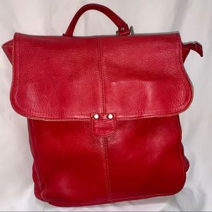 Le Donne Red Leather Backpack